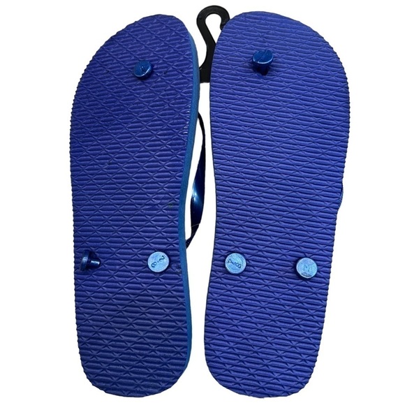 Pineapple & Stripes Summer Rubber Flip Flops, Size S 5/6 - Picture 3 of 4